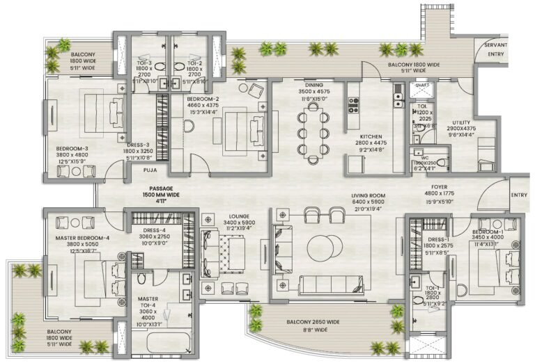 3 Bed Floor Plan
